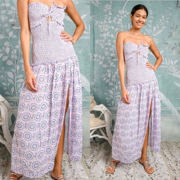 For @gk682 Temptation Positano Linen Garitta Dress Pois Pink XL NWT - Picture 2 of 9